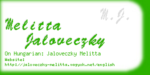 melitta jaloveczky business card